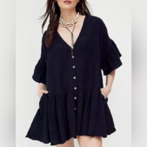 Free People | Kaylani Oversized Tunic Dress black size medium.